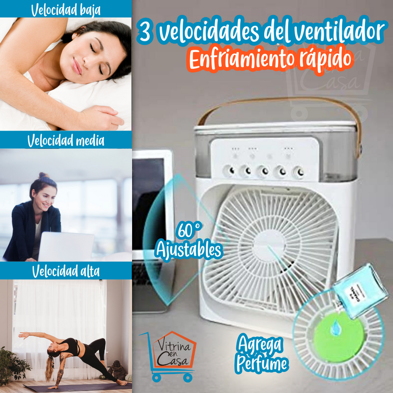 MINI AIRE ACONDICIONADO 3 EN 1 PORTATIL + VENTILADOR + HUMIDIFICADOR ®