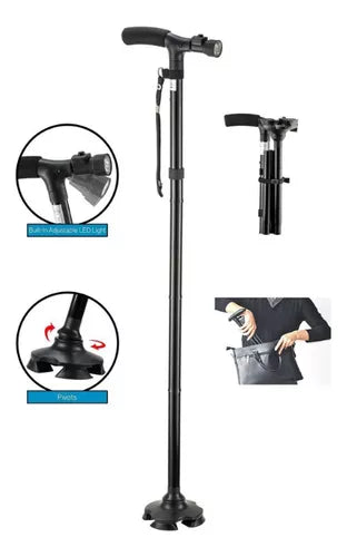 Baston Con Linterna Plegable Led