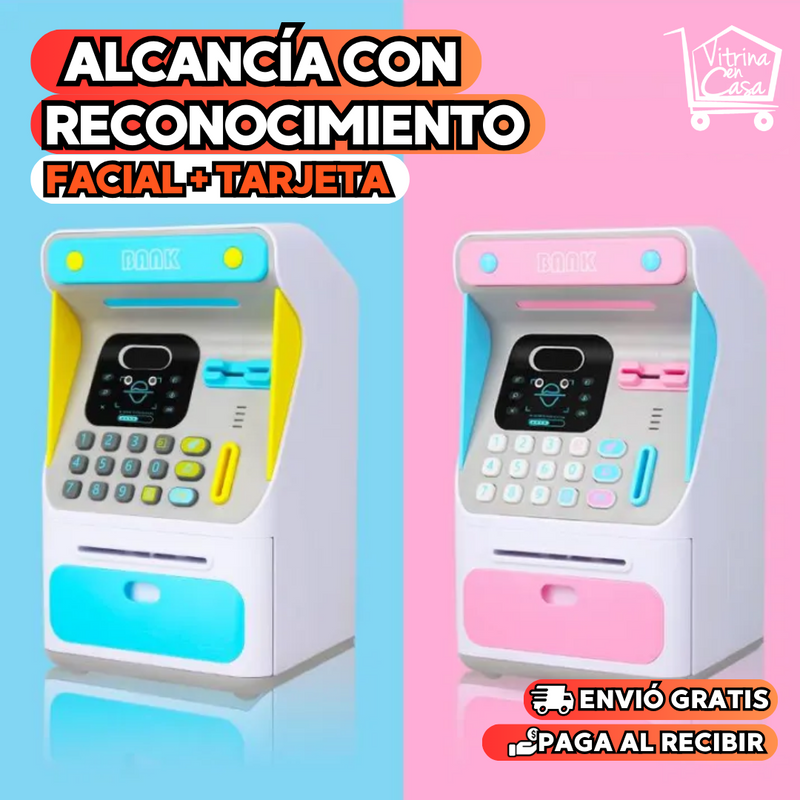 CAJA FUERTE PARA NIÑOS CON RECONOCIMIENTO FACIAL + TARJETA.