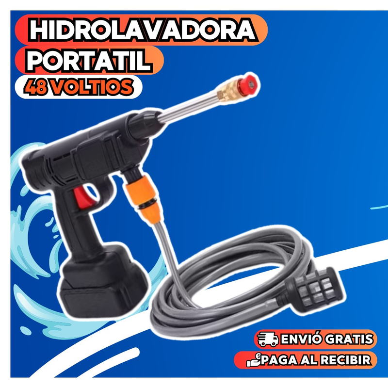 HIDROLAVADORA PORTATIL DOS BATERIAS 48W ®