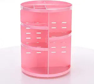 CAJA DE ALMACENAMIENTO GIRATORIA PARA COSMÉTICOS ROSADO ®