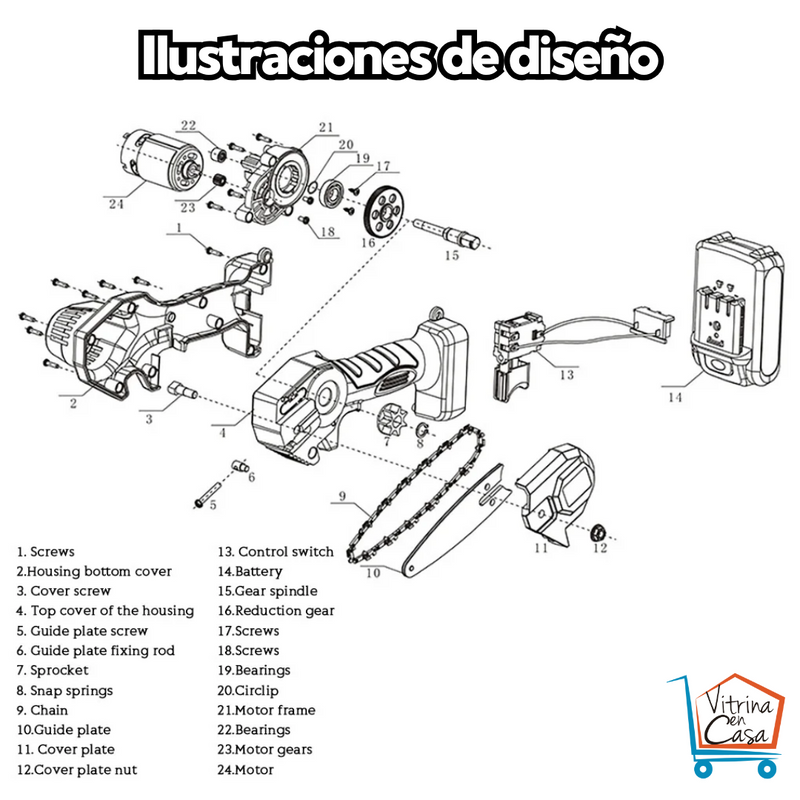 Mini Motosierra Inalambrica 24v