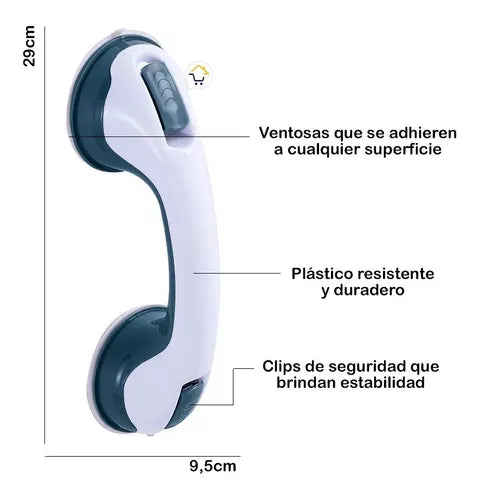 COMBO X2 BARRA DE SEGURIDAD AGARRADERA ANTIDESLIZANTE PARA BAÑOS. ®