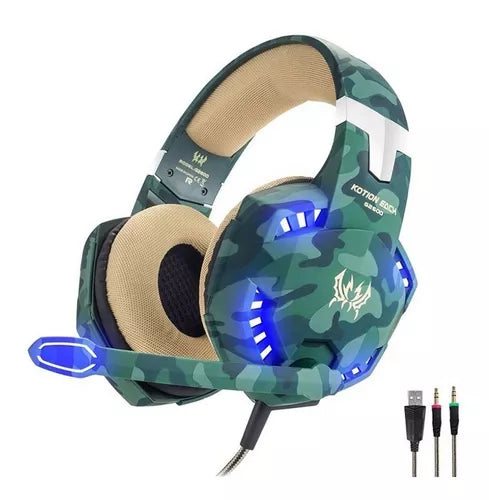 AUDÍFONOS GAMING DISEÑO CAMUFLADO CON MICROFONO G2600. ®